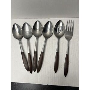 Vintage‎ EPIC Eco Forged Stainless Steel Utensil Set of 6 Serving Spoons Fork